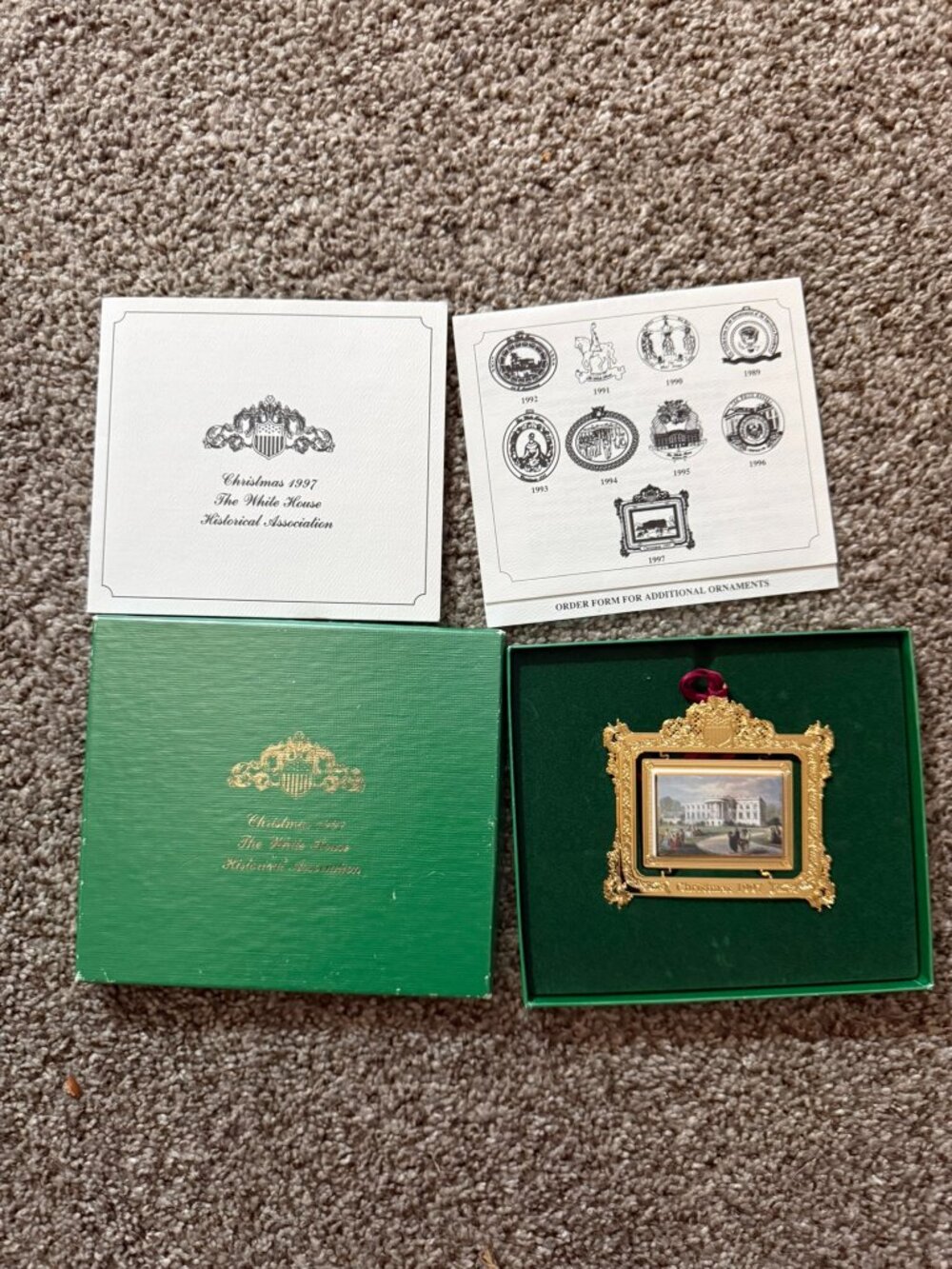 1997 Official White House Historical Association Christmas Ornament